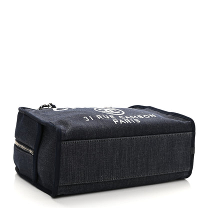 Chanel Denim Deauville Bowling Bag Dark Blue 3 of 9