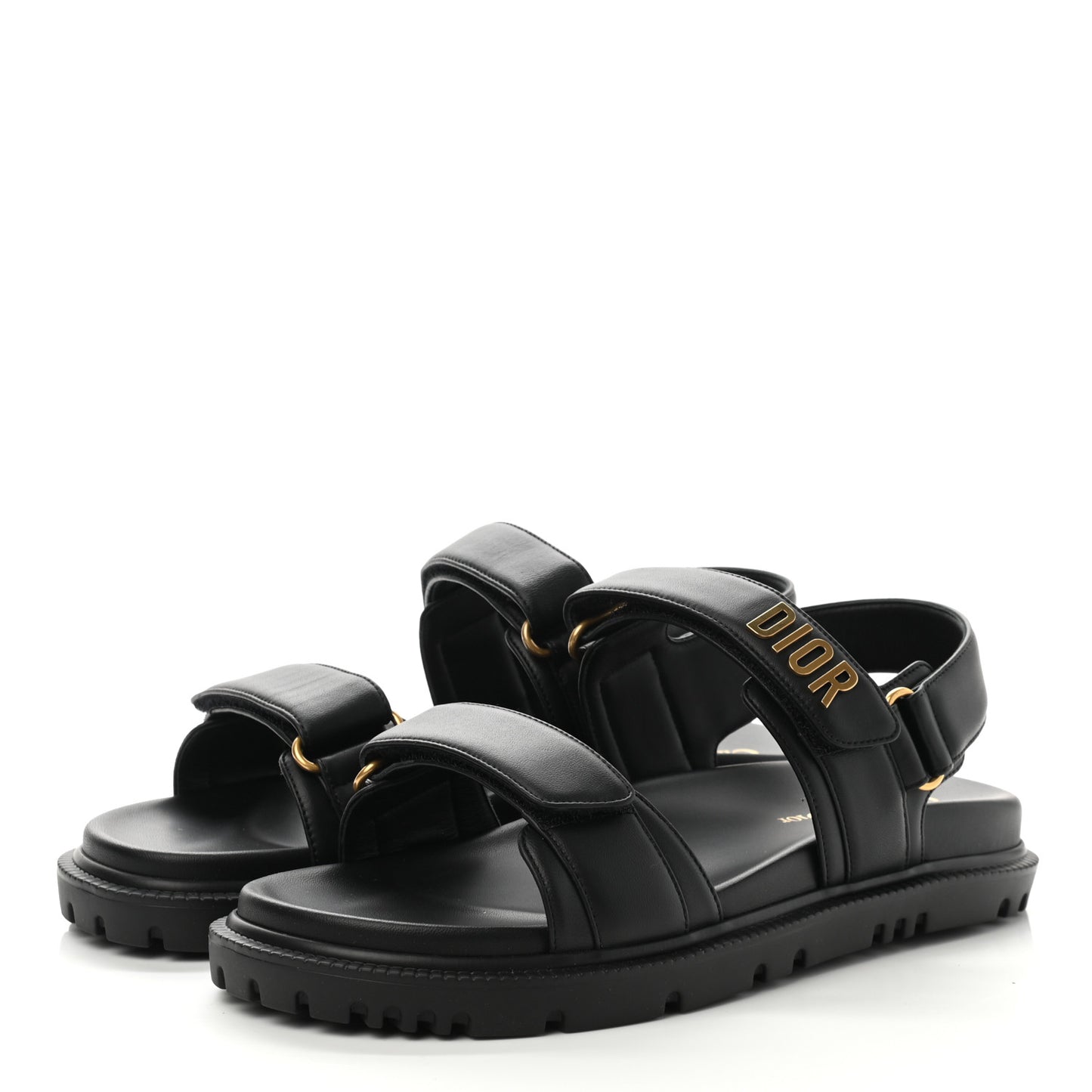 Lambskin Dioract Sandals 39 Black