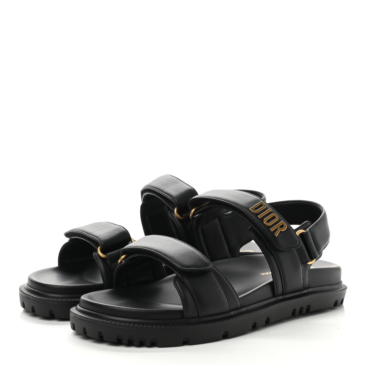 Christian Dior Lambskin Dioract Sandals 39 Black 3 of 9