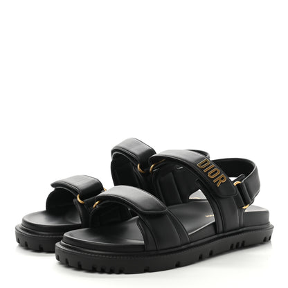 Christian Dior Lambskin Dioract Sandals 39 Black 3 of 9