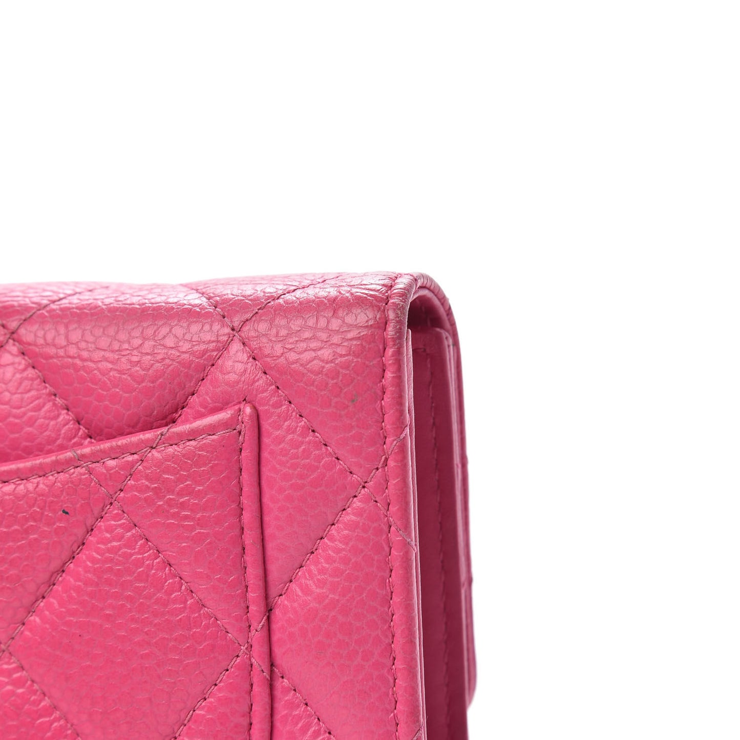 Caviar Quilted Large Flap Wallet Pink