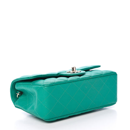 Chanel Caviar Quilted Mini Rectangular Flap Turquoise 3 of 10