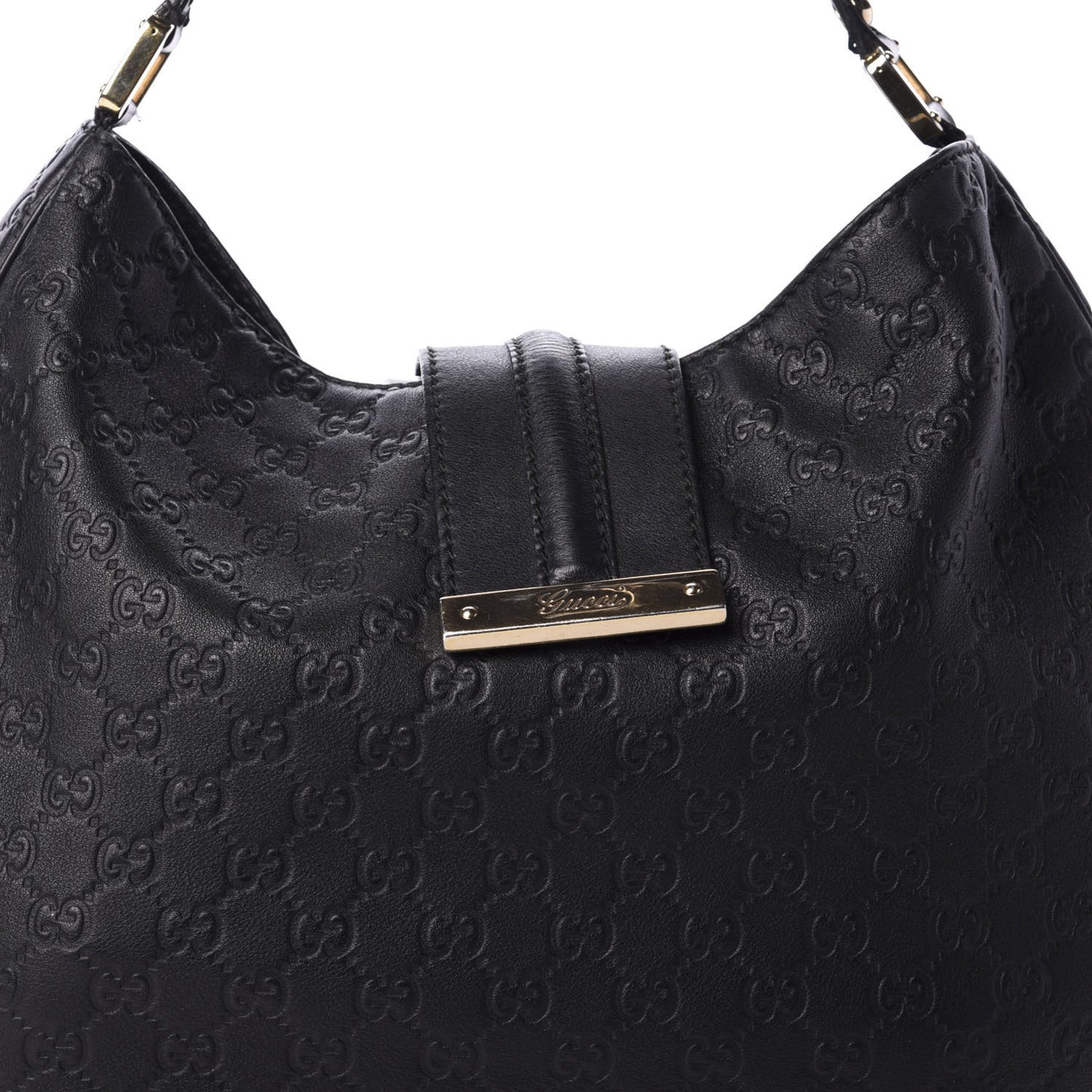 Guccissima Large New Ladies Web Hobo Black