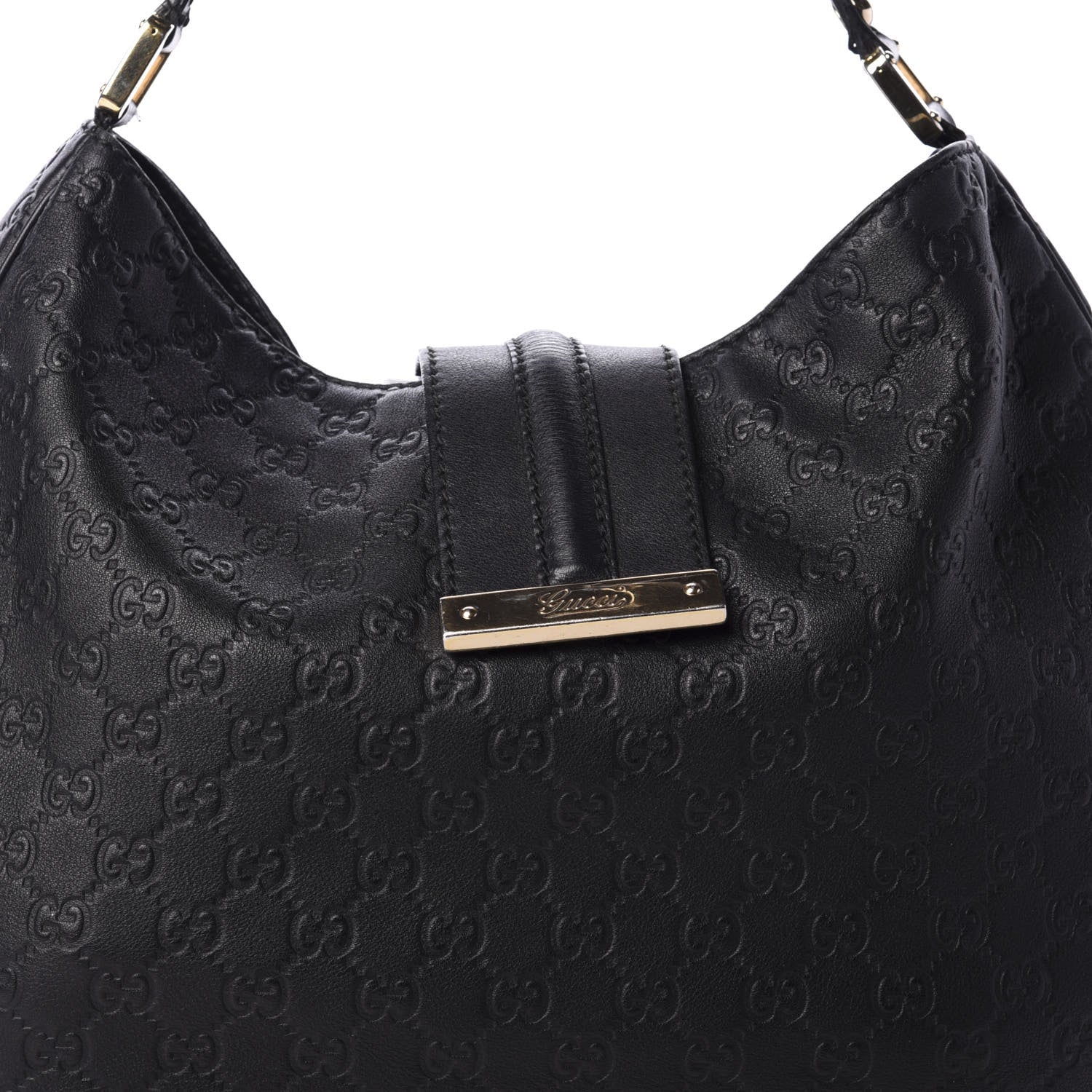 Gucci Guccissima Large New Ladies Web Hobo Black 10 of 10