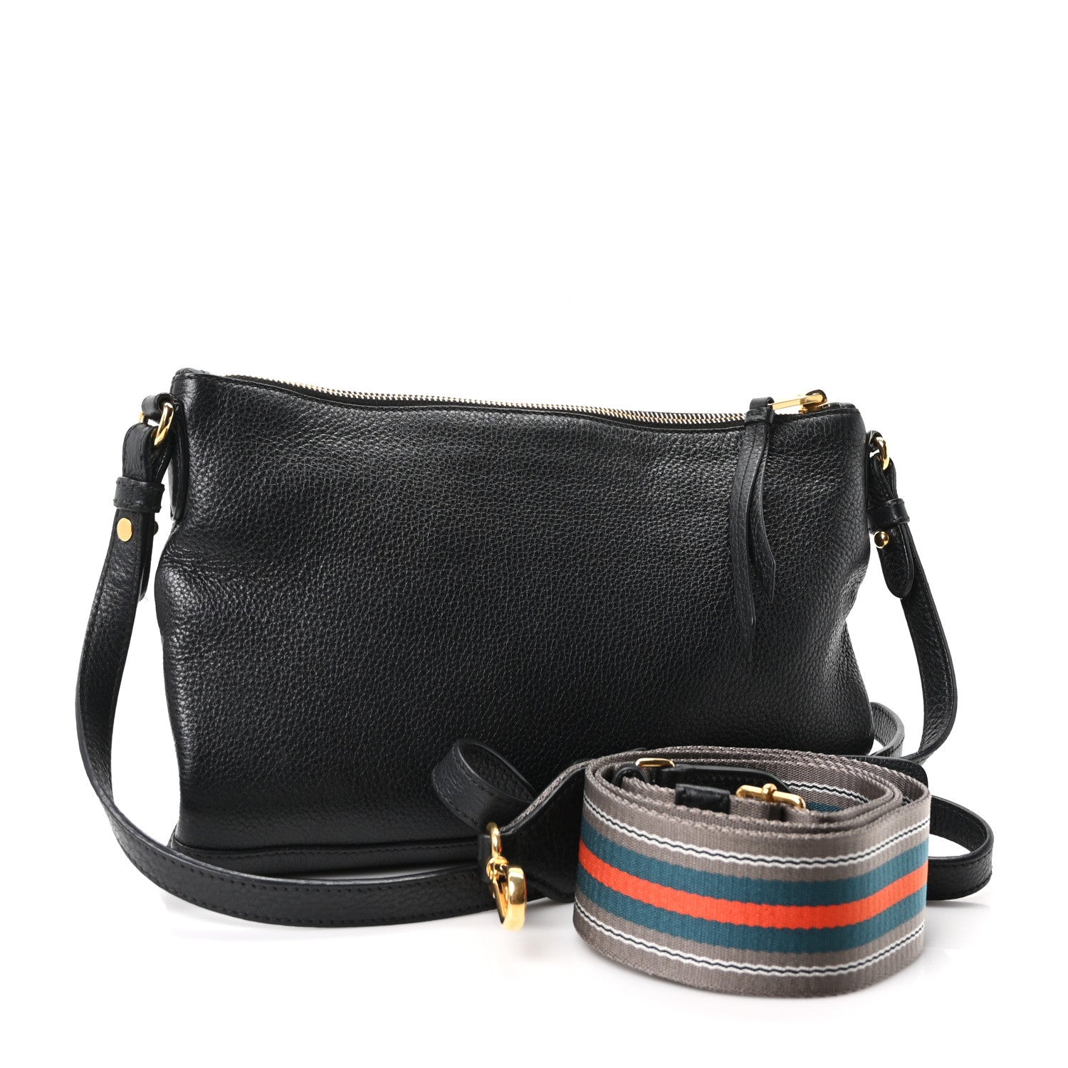 Prada Vitello Daino Crossbody Bag Black 2 of 9