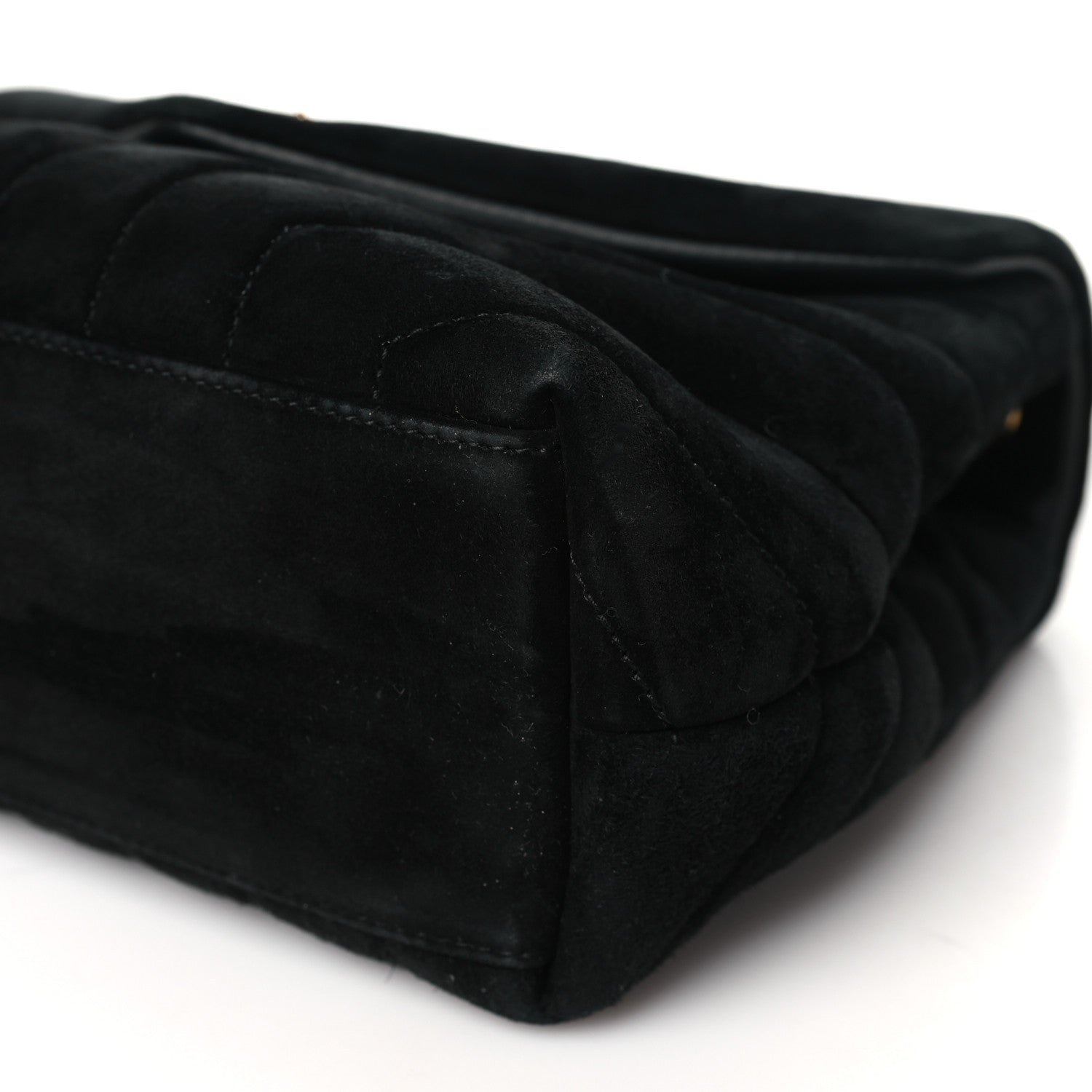 Saint Laurent Suede Calfskin Y Quilted Monogram Small Loulou Chain Satchel Black 10 of 10