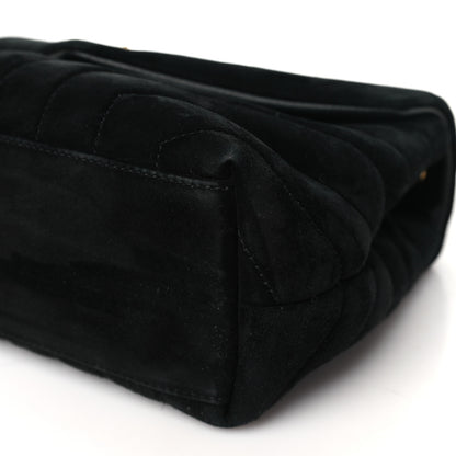 Saint Laurent Suede Calfskin Y Quilted Monogram Small Loulou Chain Satchel Black 10 of 10