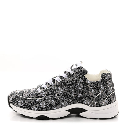 Chanel Tweed CC Sneakers 40.5 Grey Black 1 of 8