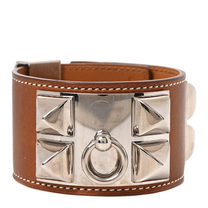 Hermes Barenia Collier De Chien CDC Bracelet S Fauve 1 of 6