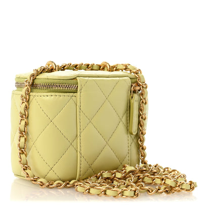 Chanel Lambskin Quilted CC Mini Vanity Case With Chain Light Green 3 of 10