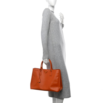 Prada Saffiano Lux Large Tote Papaya 2 of 9