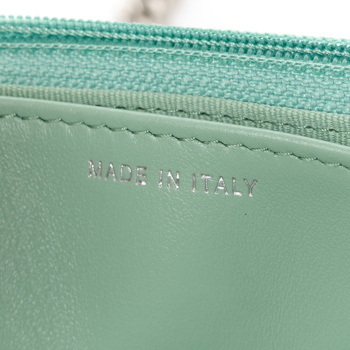 Caviar Quilted Boy Wallet On Chain WOC Light Green