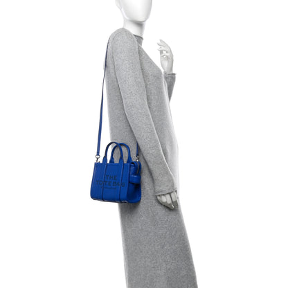 Marc Jacobs Grained Calfskin Mini The Tote Bag Cobalt 2 of 11