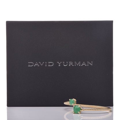 David Yurman 18K Yellow Gold Diamond Chrysoprase Chatelaine Bypass Bracelet 5 of 5