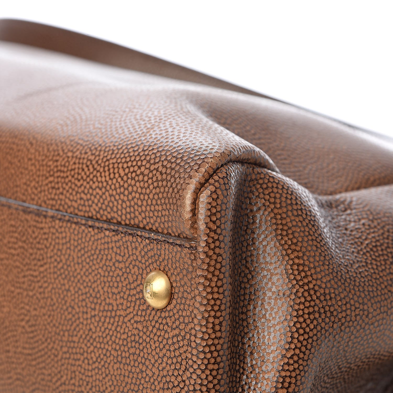 Fendi Patent Large Peekaboo Iconic Satchel Brown 12 of 14