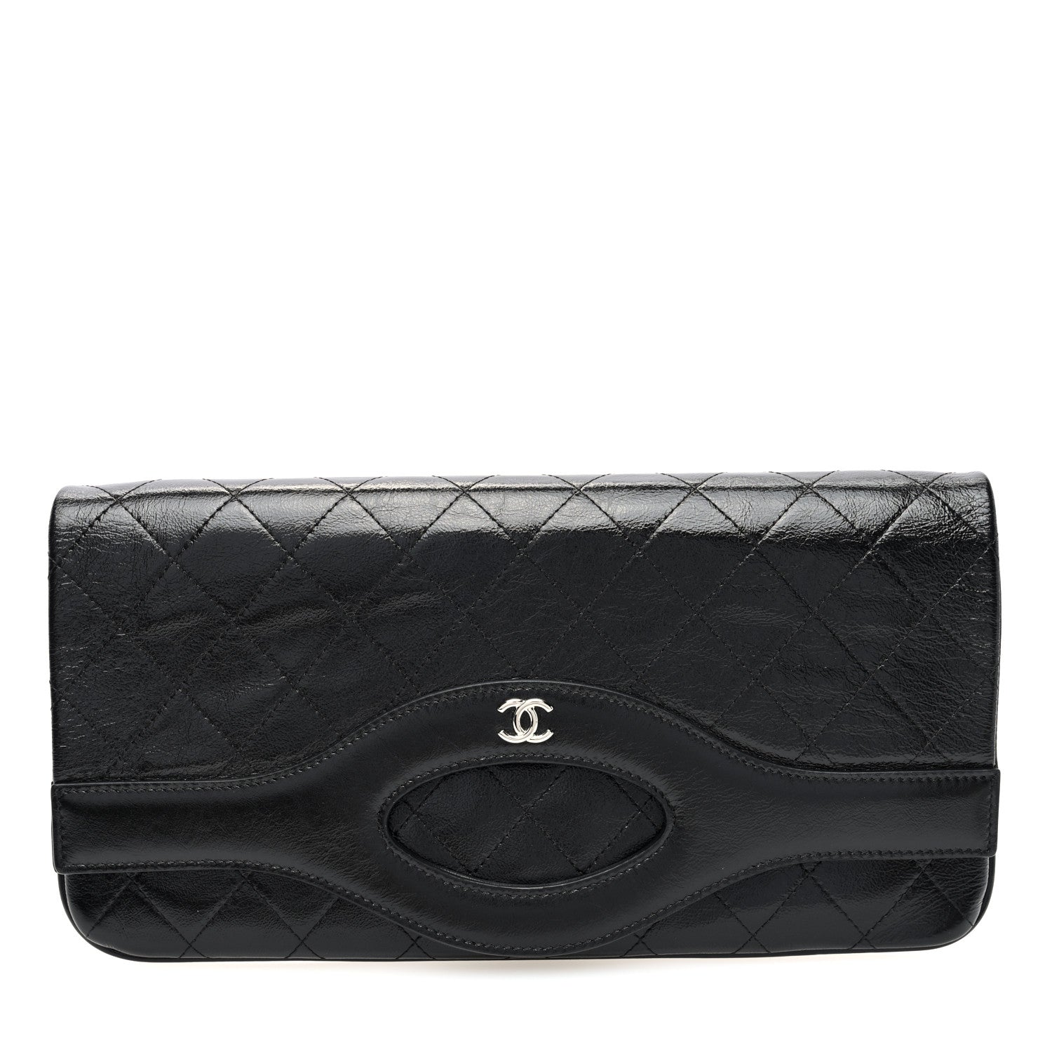 Chanel Shiny Crumpled Calfskin Large 31 Pouch Black 1 of 8