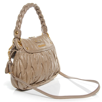 Miu Miu Lux Leather Small Matelasse Coffer Deserto 3 of 8