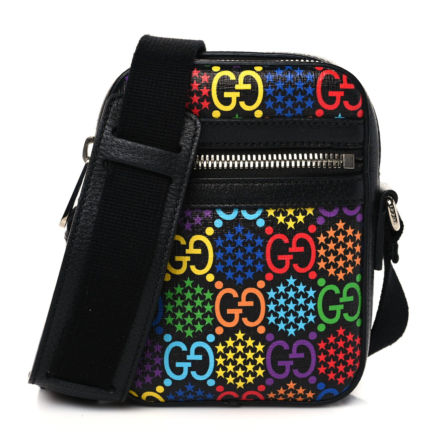 GG Supreme Monogram Psychedelic Messenger Bag Black