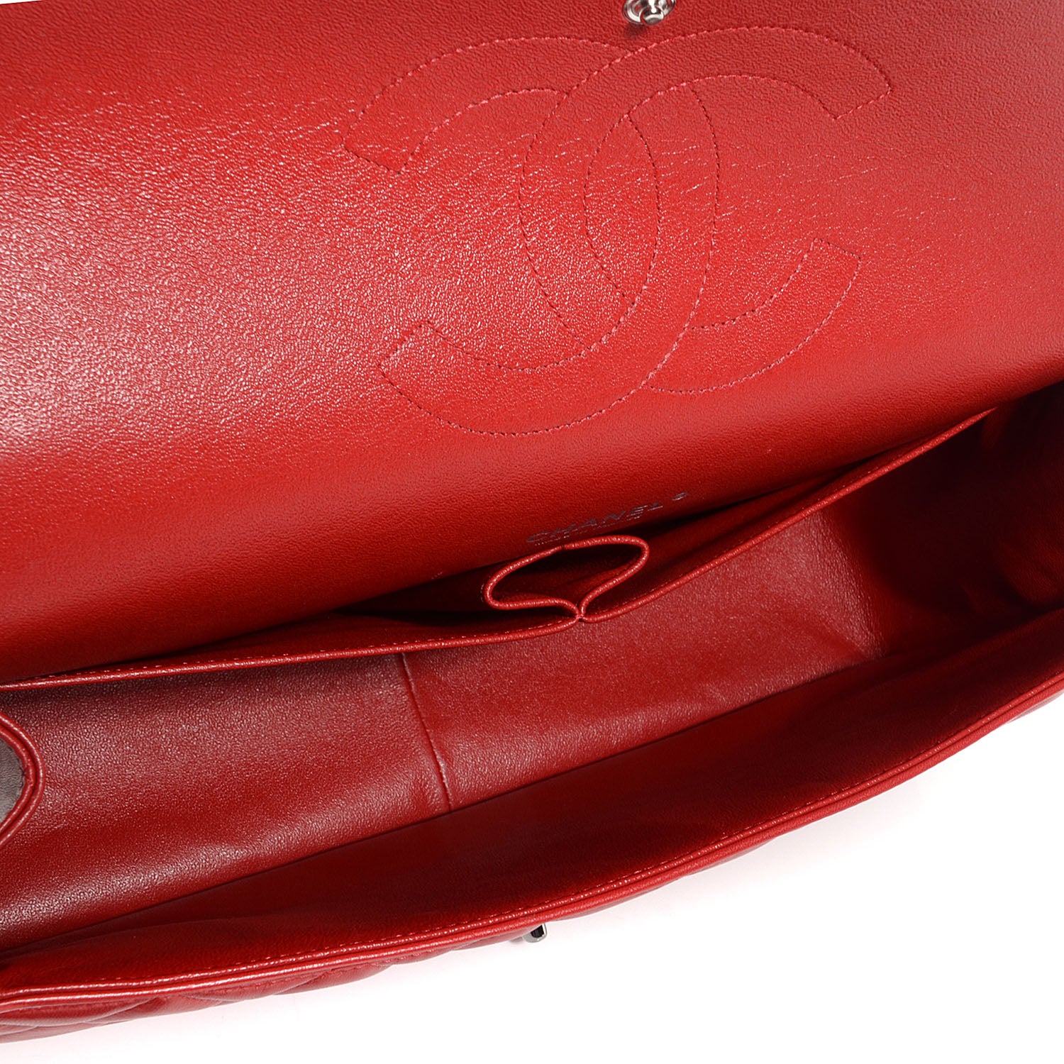 Chanel Lambskin Quilted Maxi Double Flap Red 5 of 10
