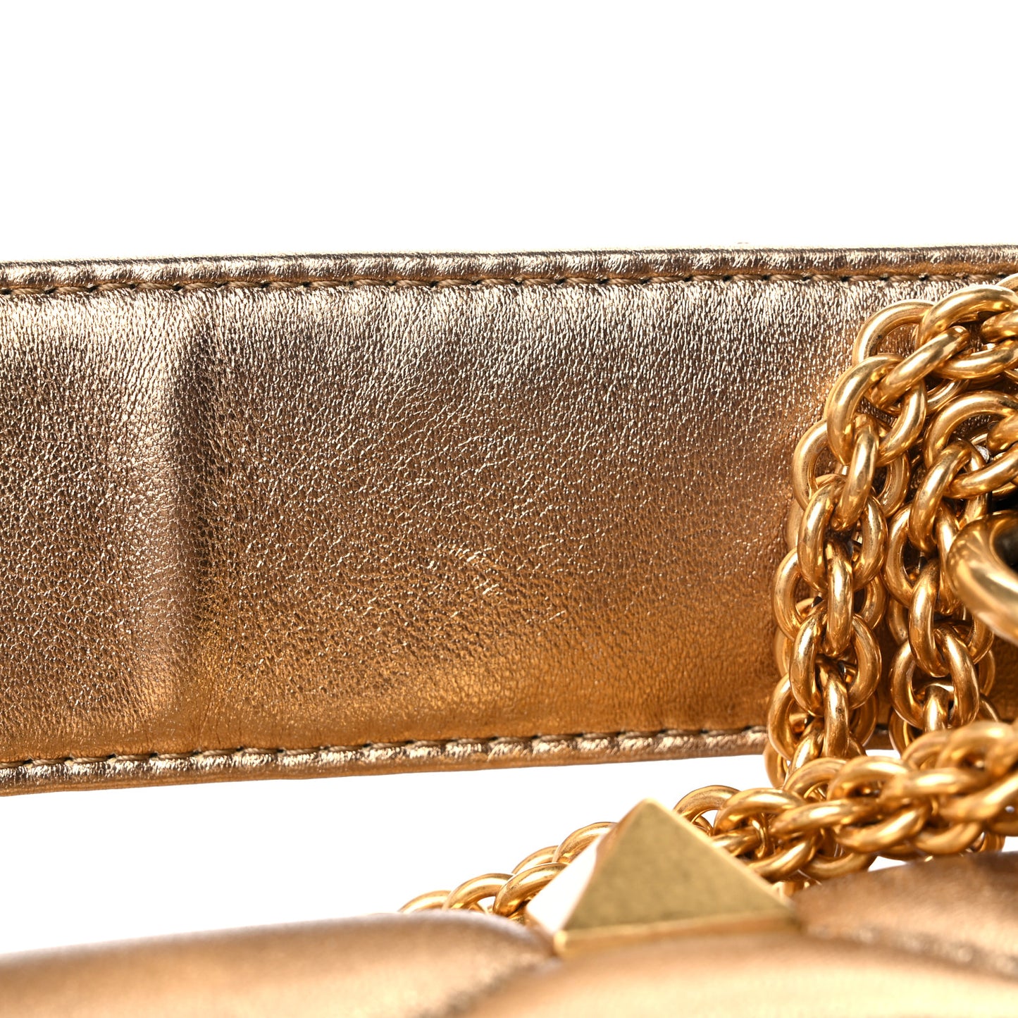 Nappa Medium Roman Stud Shoulder Bag Antique Brass