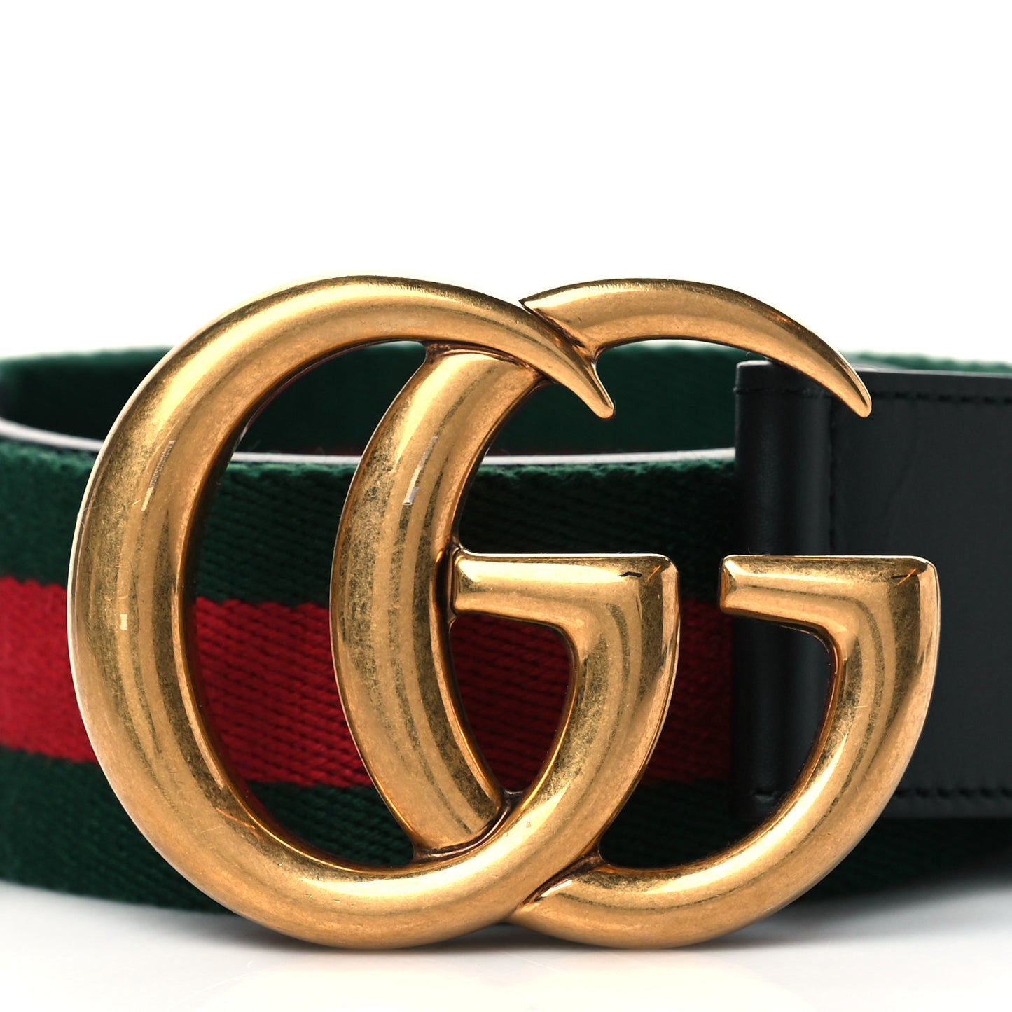 Nylon Calfskin Double G Web 40mm Belt 85 34 Green Red Black