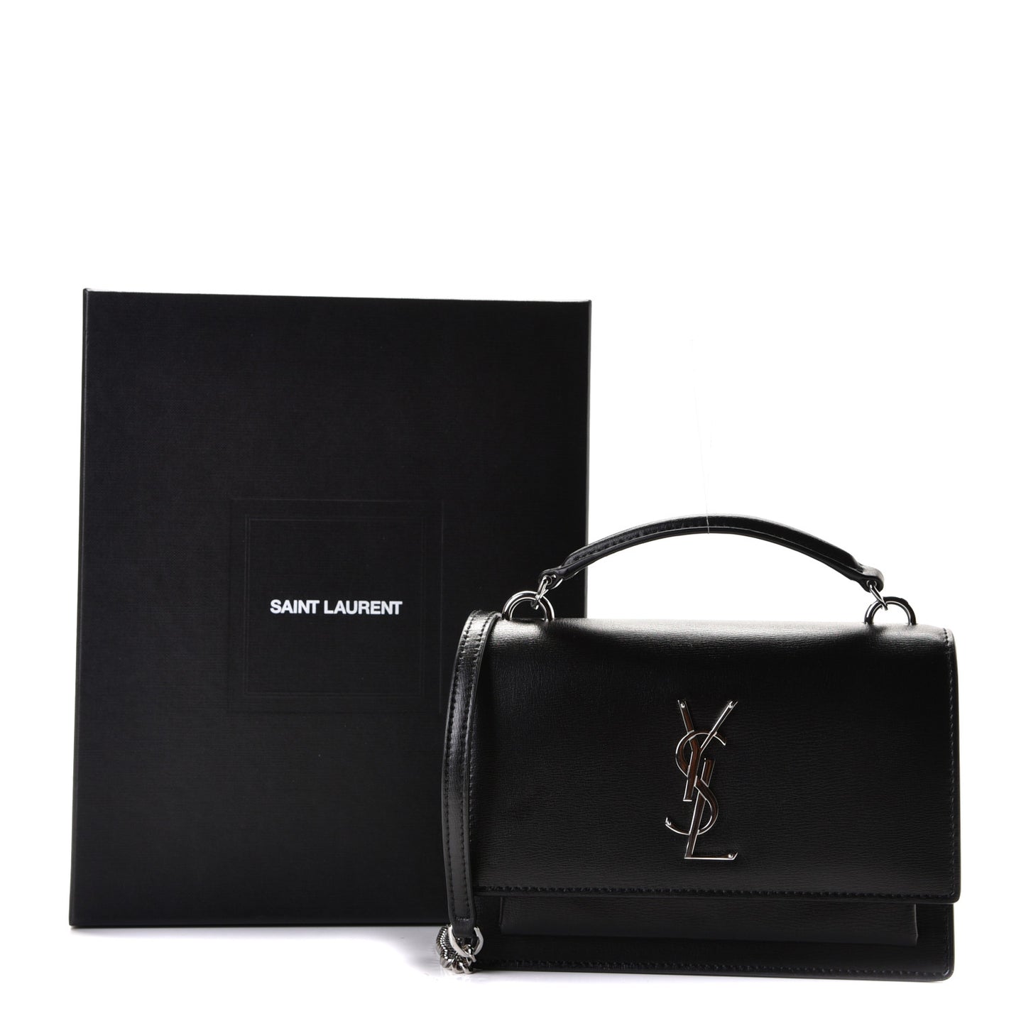 Calfskin Monogram Sunset Chain Wallet Black