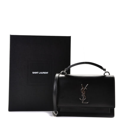Saint Laurent Calfskin Monogram Sunset Chain Wallet Black 8 of 8