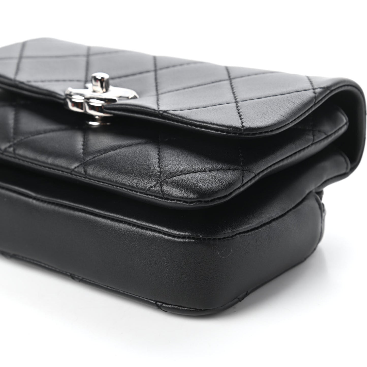 Lambskin Quilted CC Flap Black