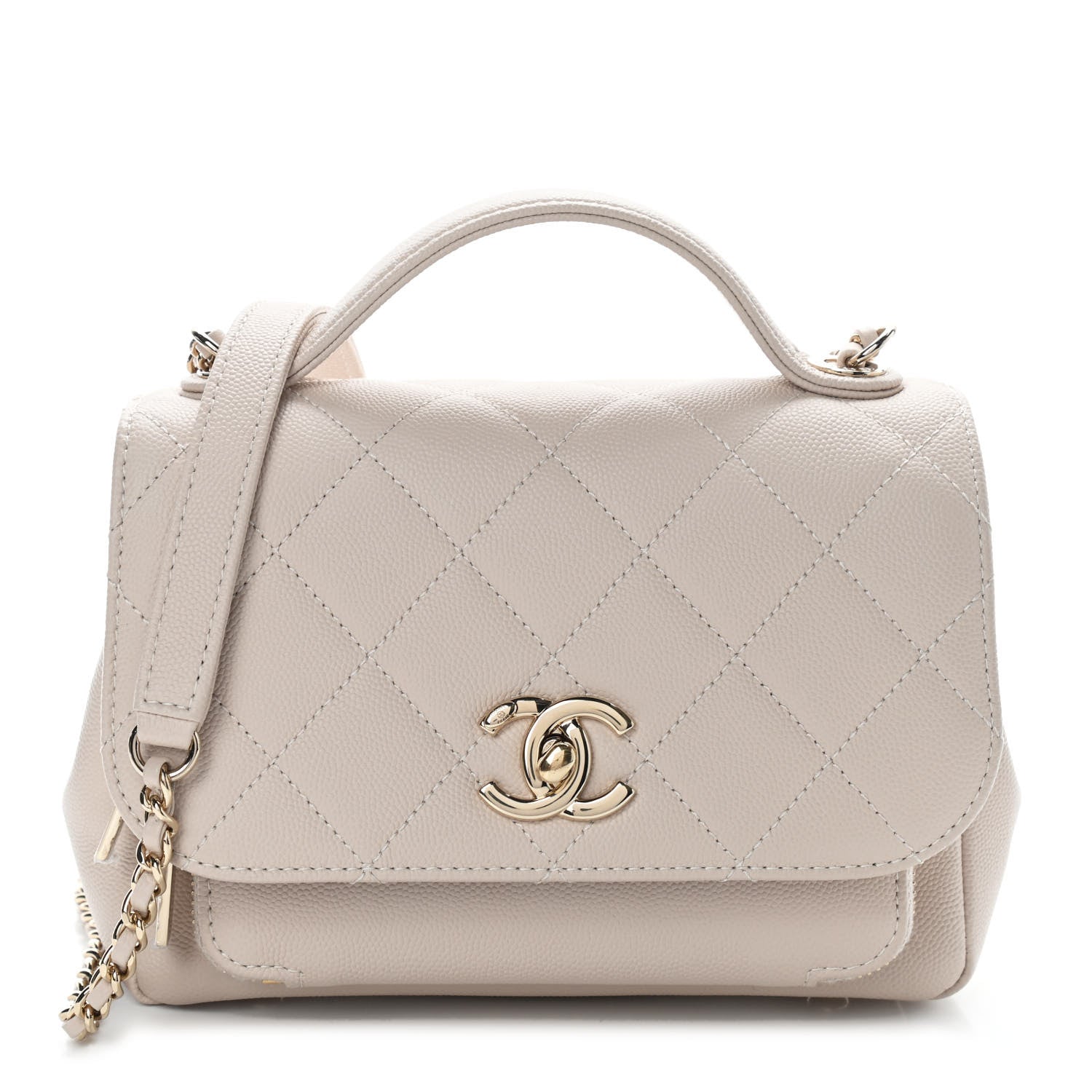 Chanel Caviar Quilted Small Business Affinity Flap Beige 1 of 8