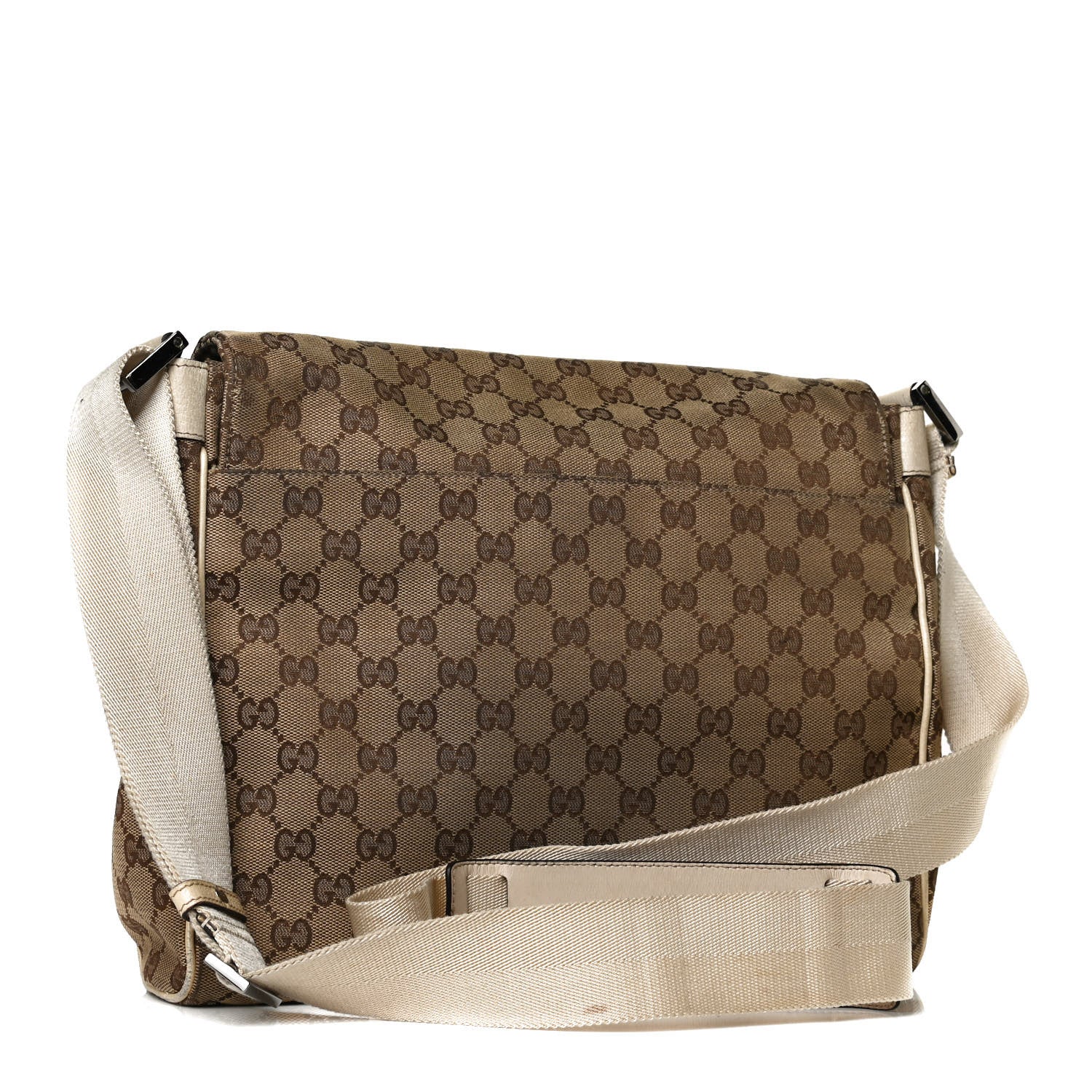 Gucci Monogram Small Flap Messenger Bag Beige Off White 4 of 22