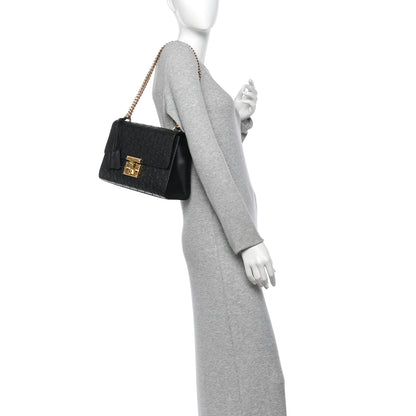 Gucci Guccissima Medium Padlock Shoulder Bag Black 2 of 10