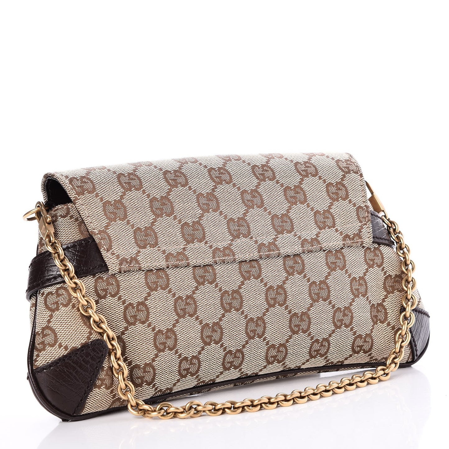 Monogram Horsebit Clutch Dark Brown