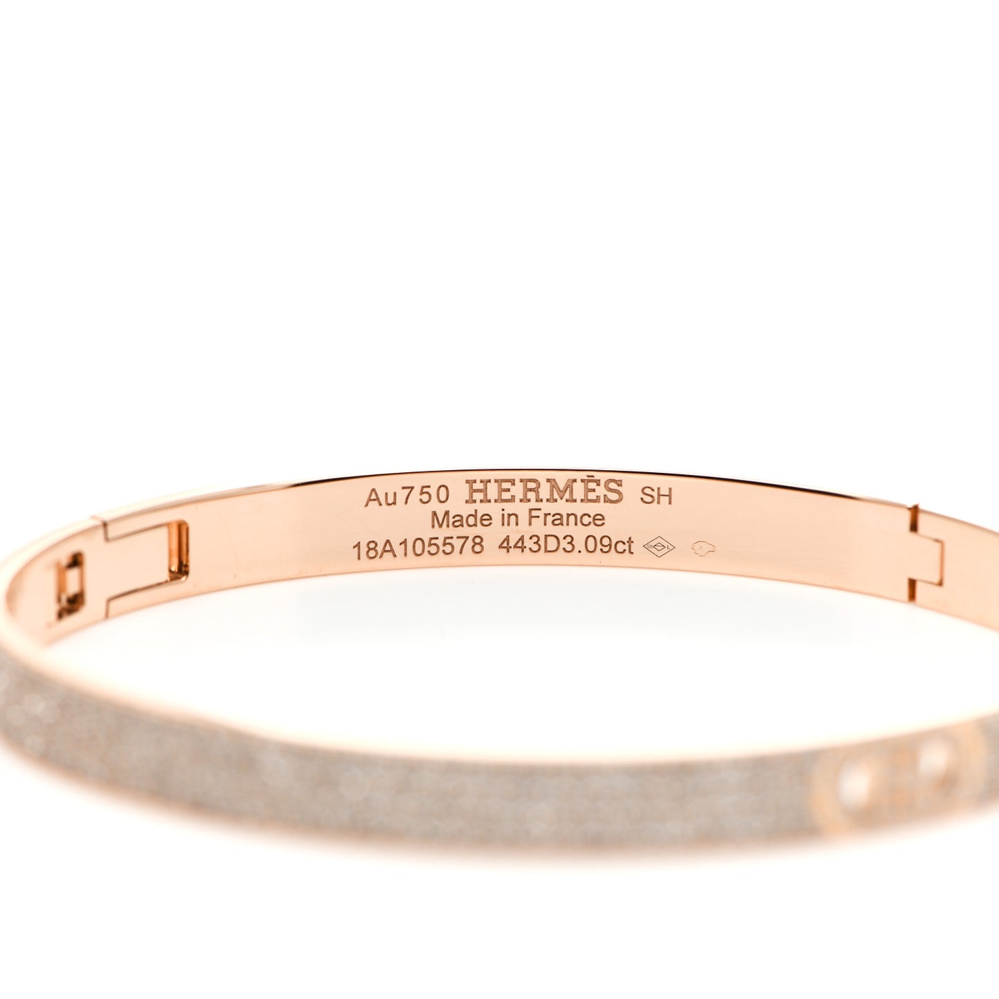 18K Rose Gold Pave Diamond H D'Ancre Bracelet SH