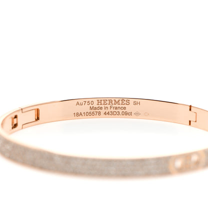 Hermes 18K Rose Gold Pave Diamond H D'Ancre Bracelet SH 3 of 5