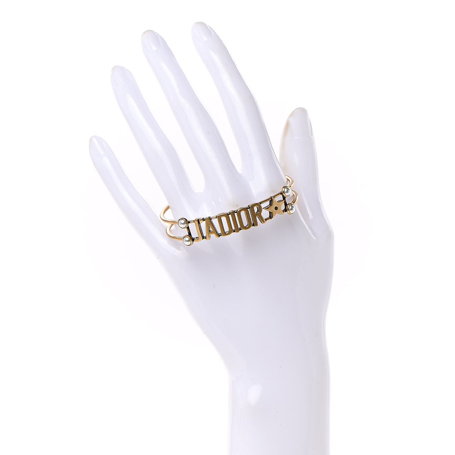 Metal Pearl J'Adior Bracelet Cuff Gold