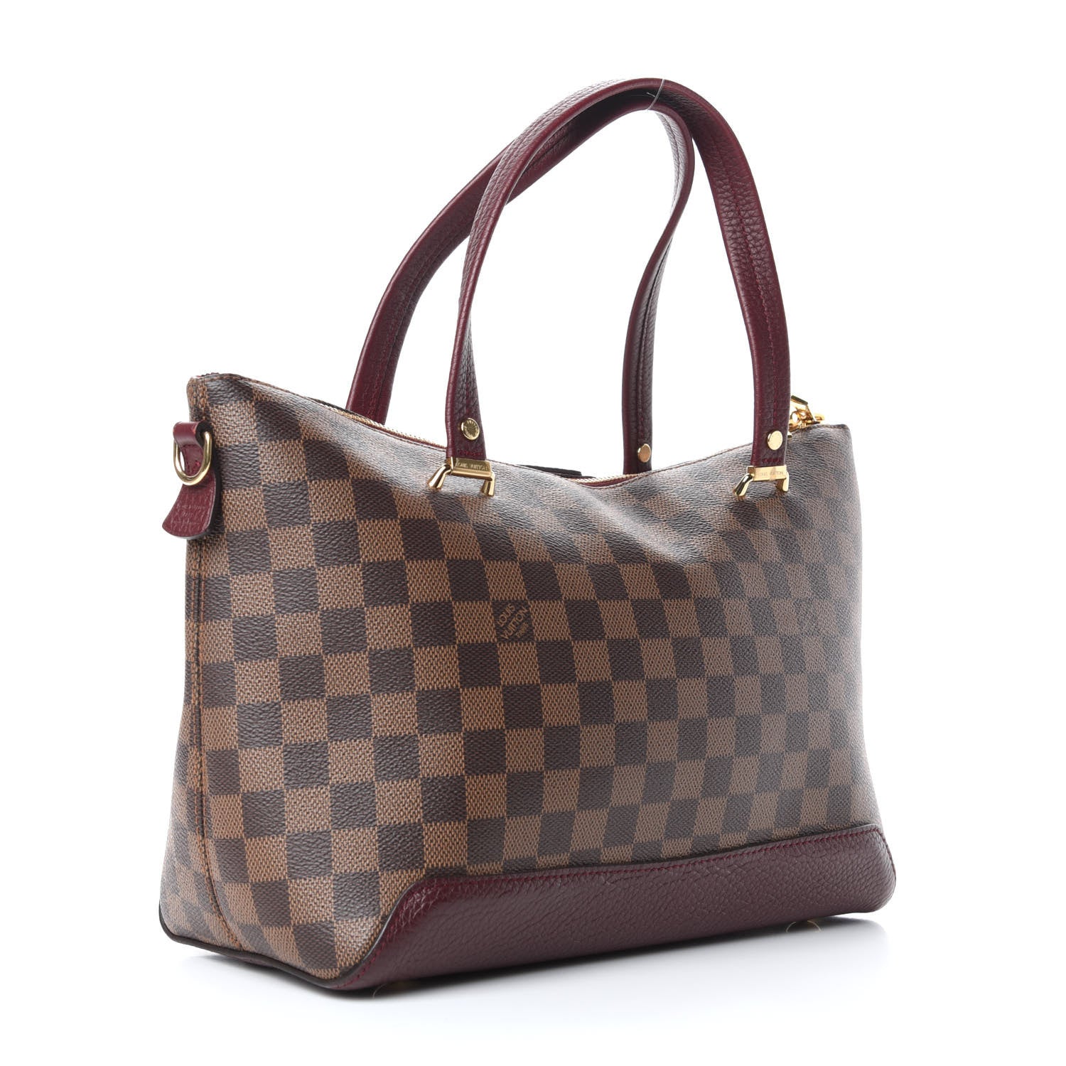 Louis Vuitton Damier Ebene Cuir Taurillon Hyde Park Fuchsia 3 of 7
