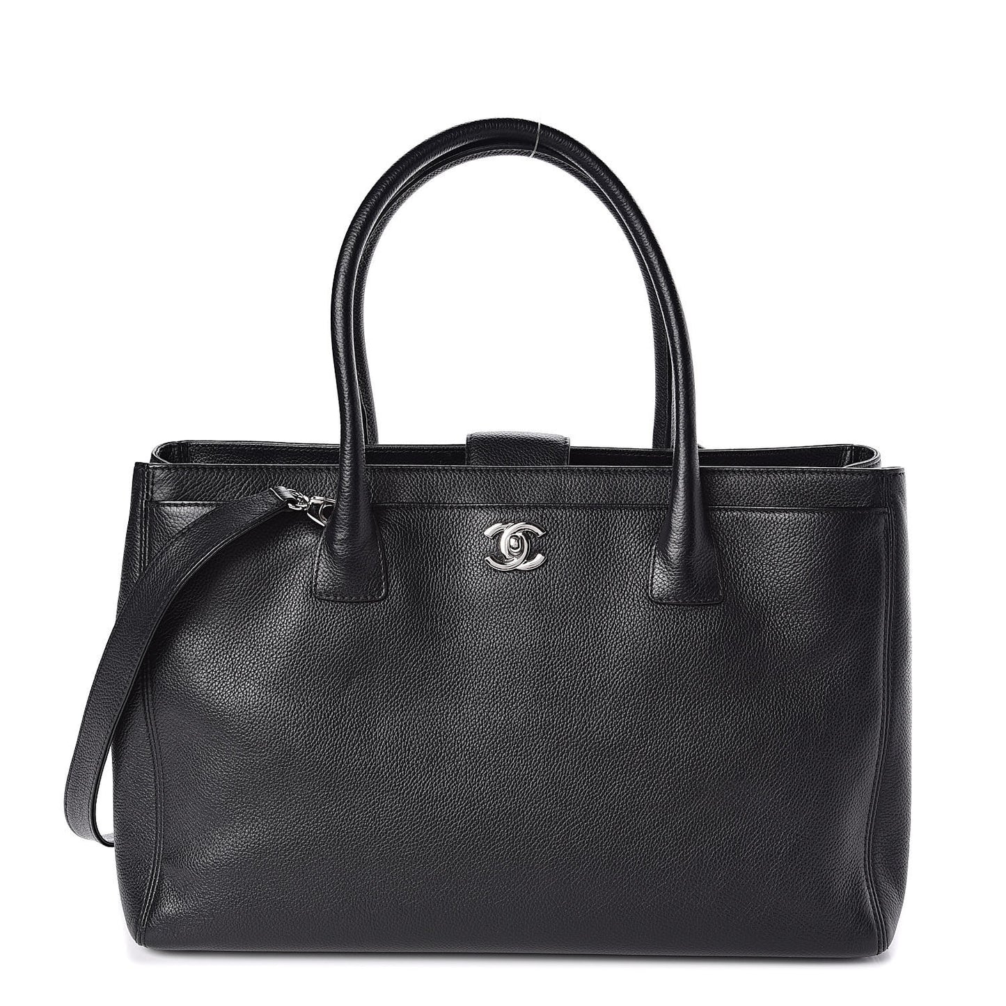 Calfskin Cerf Shopper Tote Black