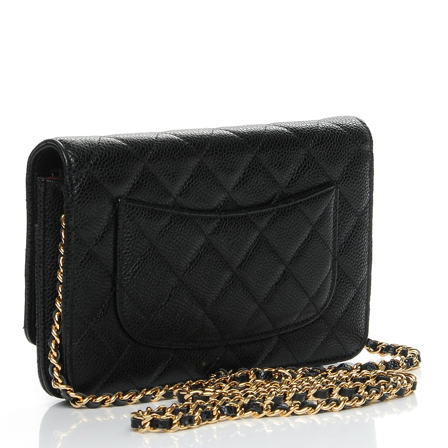 Caviar Quilted Wallet On Chain WOC Black