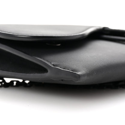 Christian Dior Ultra Matte Calfskin Saddle Chain Wallet Pouch Black 8 of 9