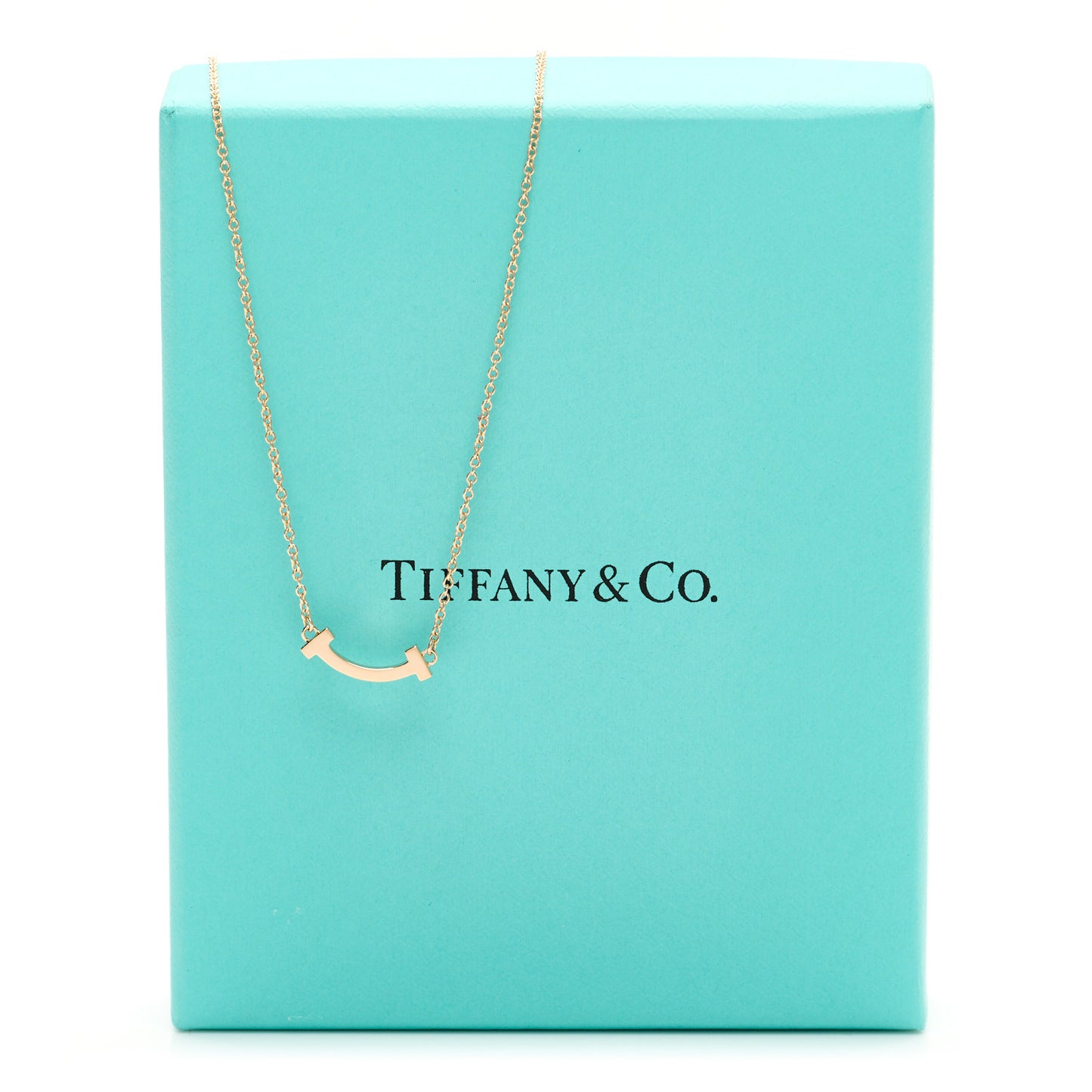 18K Rose Gold Mini T Smile Pendant Necklace