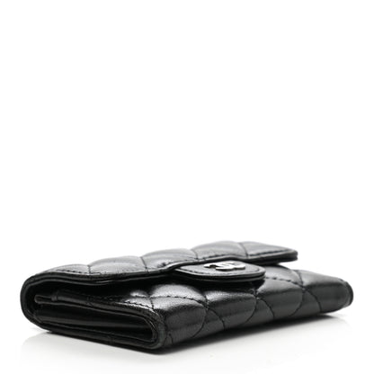 Chanel Lambskin Quilted Flap Card Holder Wallet Black 4 of 13