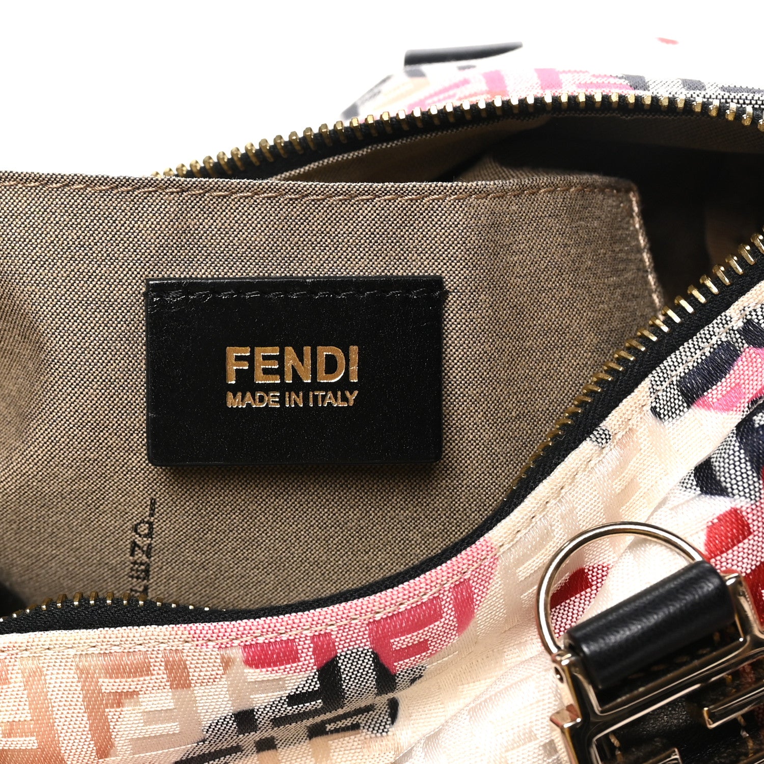 Fendi Zucchino Vitello Floral Forever Boston Multicolor Black 5 of 9