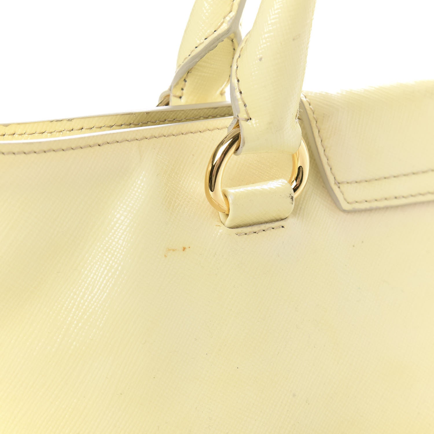 Prada Saffiano Vernice Turn Lock Shopping Tote White 12 of 13