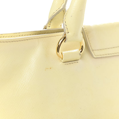 Prada Saffiano Vernice Turn Lock Shopping Tote White 12 of 13