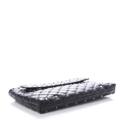 Valentino Garavani Nappa Rockstud Spike Side Slip Zip Clutch Black 4 of 8