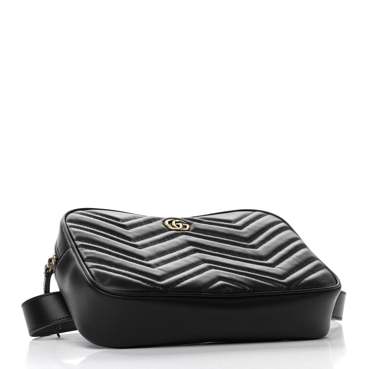 Gucci Calfskin Matelasse Mens GG Marmont Belt Bag 80 32 Black 4 of 10