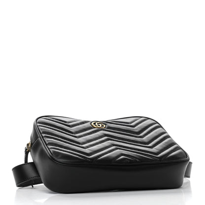 Gucci Calfskin Matelasse Mens GG Marmont Belt Bag 80 32 Black 4 of 10