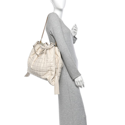 Gucci Calfskin Quilted Large Deco Tote Bag Mystic White 2 of 10