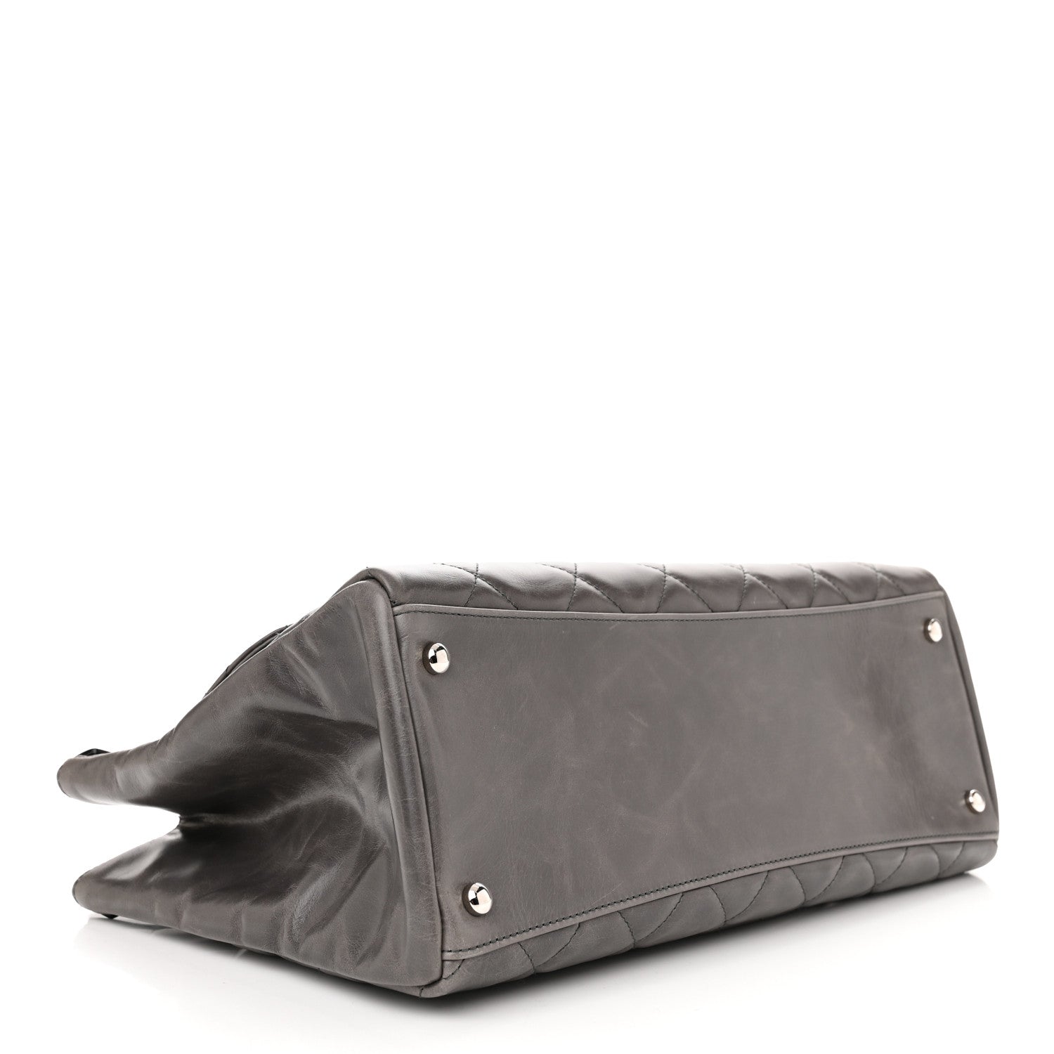 Chanel Glazed Calfskin Quilted Small CC Delivery Tote Grey 4 of 14