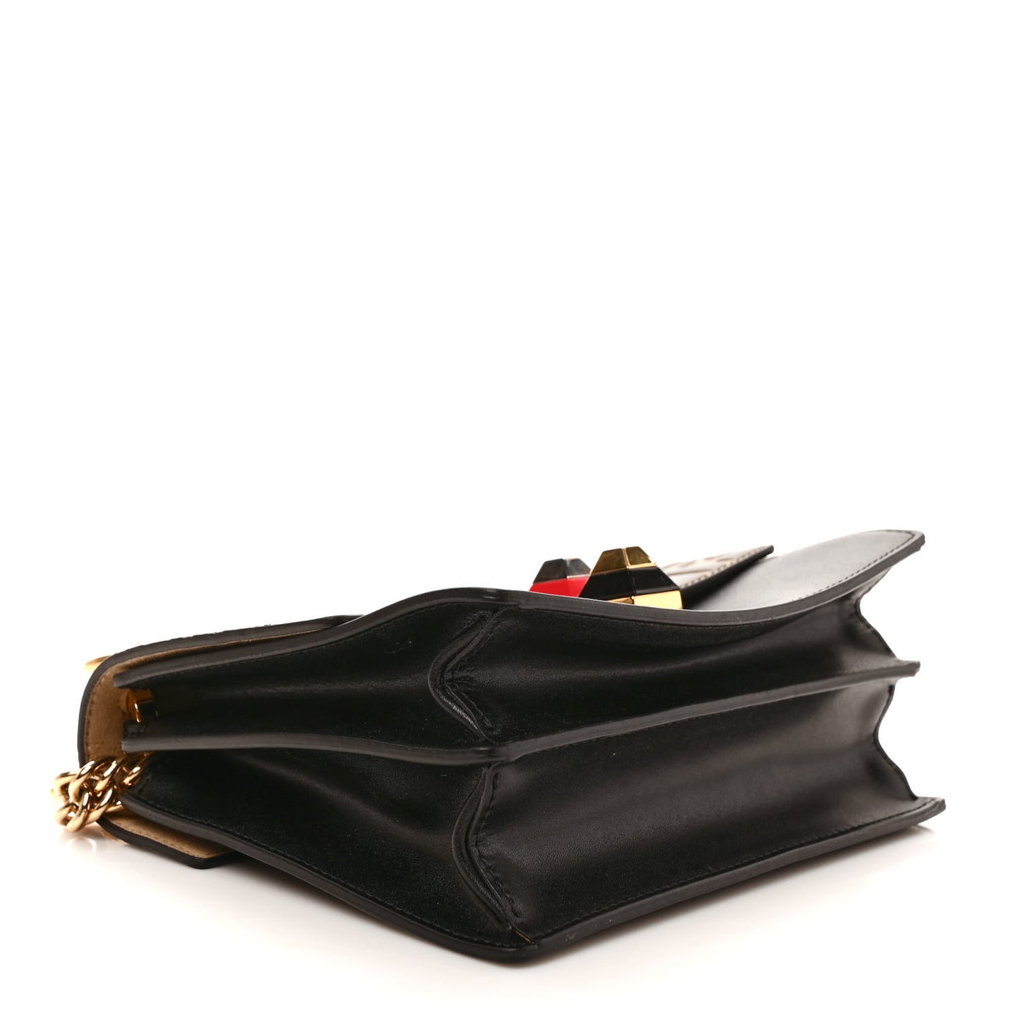 Vitello Liberty Bi-Color FF 1974 Embossed Small Kan I Shoulder Bag Black Maya